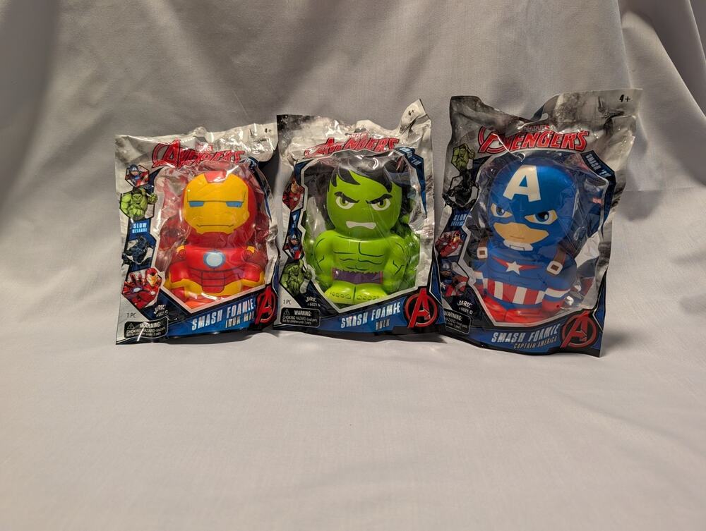 Marvel Avengers Smash Foamies - Hulk, Iron Man, Captain America NEW